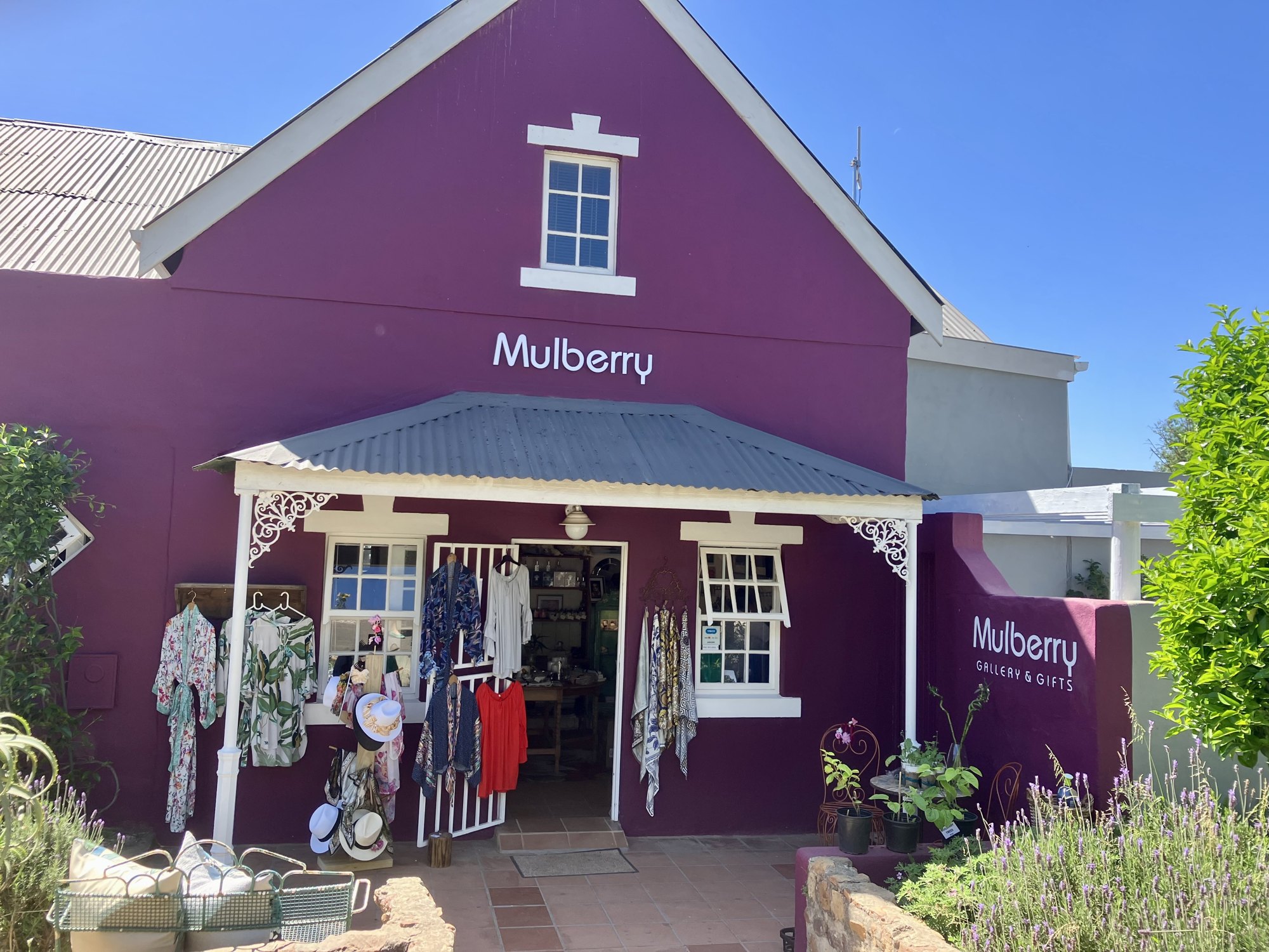 The Mulberry Gallery & Gifts shopfront on Oak Street, Greyton